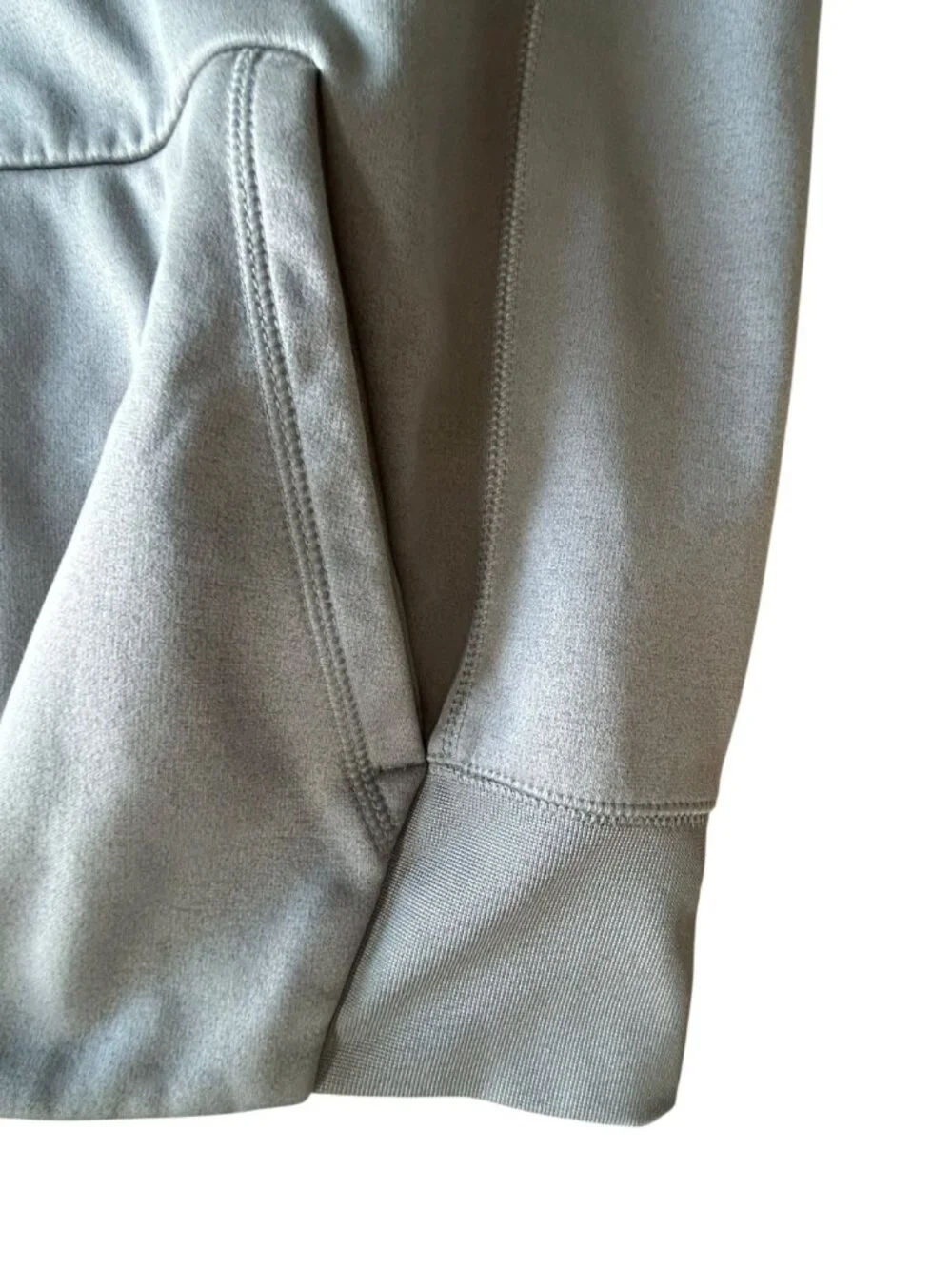 NIKE Baseball Hoodie Therma-Fit Size Small Gray Yellow Swoosh Pullover Pouch